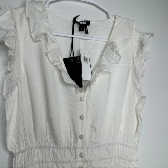 NWT PAIGE Paradis Mini Dress in White Size Small Retail $229 - Picture 4 of 9